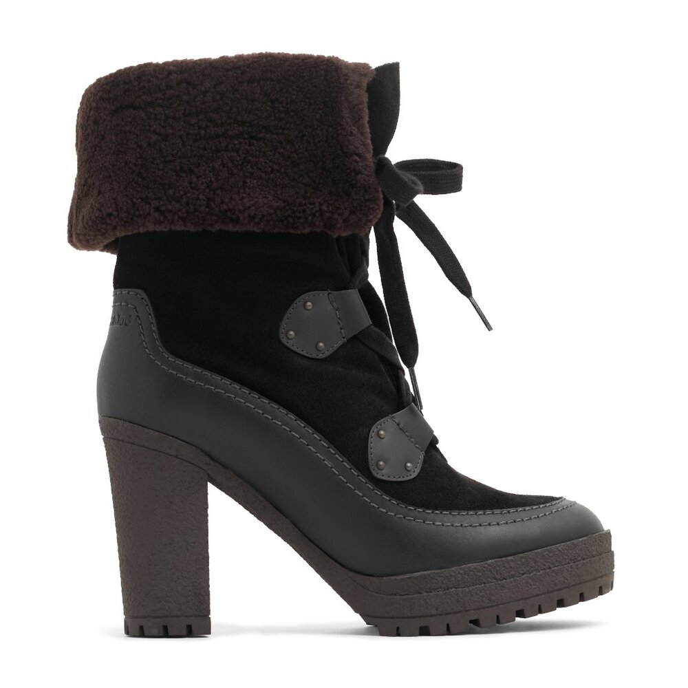 See by Chloe Claudie Sherling Leather Suede Boots SZ 38IT